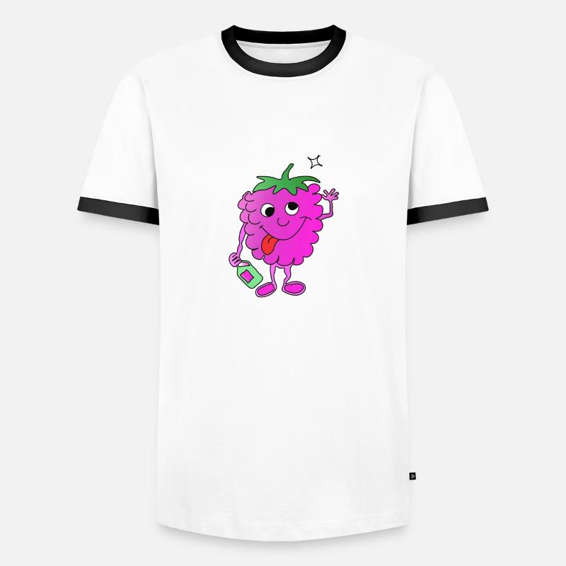 Drunk raspberry - Men's Ringer Shirt - white/black