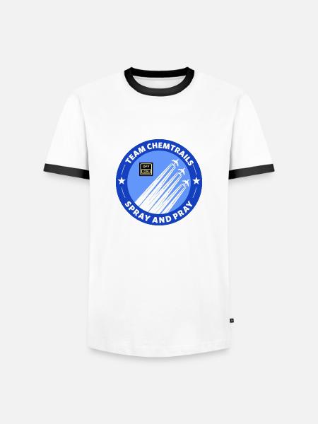 Team chemtrails pilot gavefly - Herre kontrast-T-shirt - hvid/sort