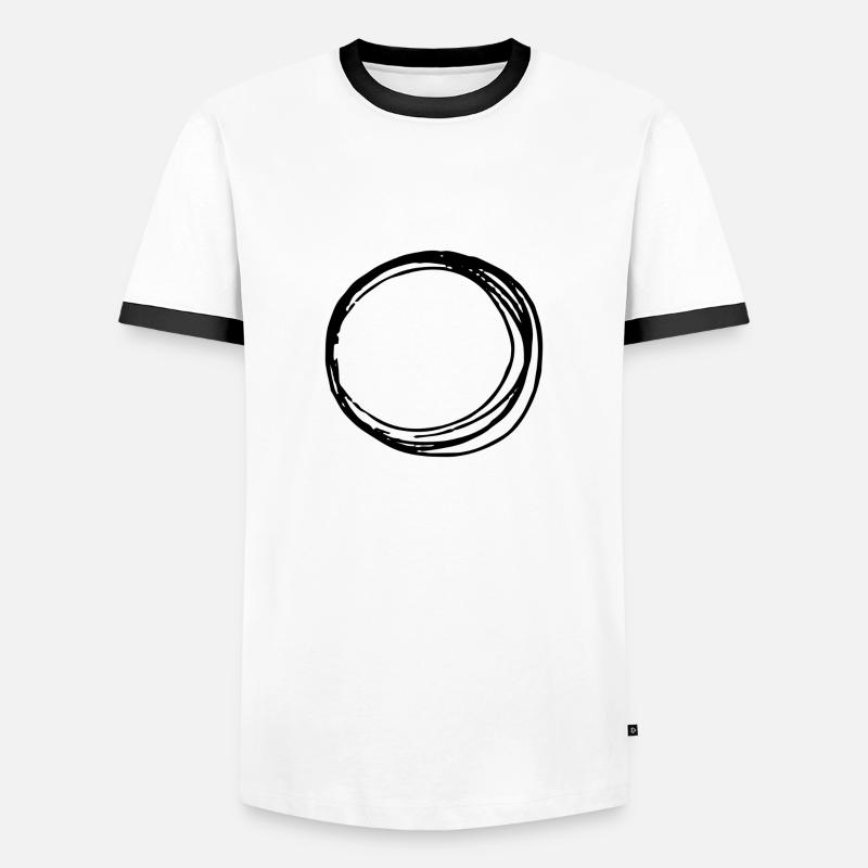 Art circle border infinity - Men's Ringer Shirt - white/black