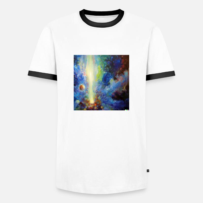 White hole in space - Men's Ringer Shirt - white/black
