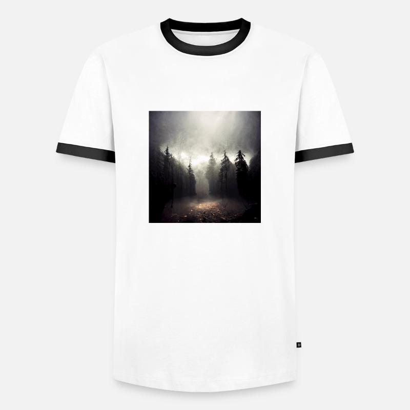 Dunkler Wald - Männer Kontrast-T-Shirt - Weiß/Schwarz