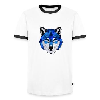 Loup de nuit - T-shirt contrasté Homme - blanc/noir - Devant - AI Model Female 172 light (172cm) & AI Model Male 178 dark (178cm)