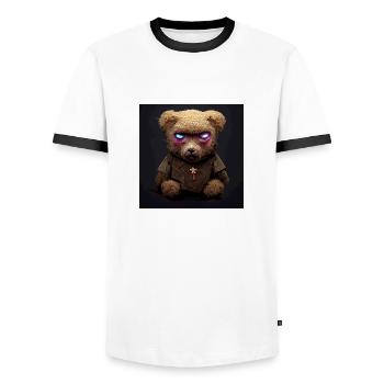 Bad Teddy - Männer Kontrast-T-Shirt - Weiß/Schwarz - Vorne - AI Model Female 172 light (172cm) & AI Model Male 178 dark (178cm)