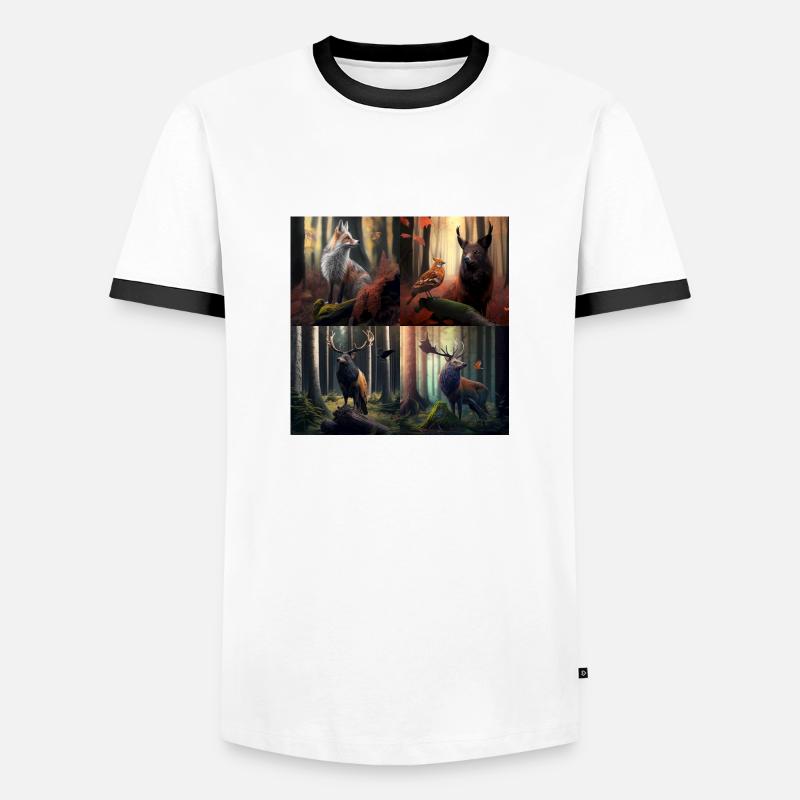 Wunderbare Tiere - Männer Kontrast-T-Shirt - Weiß/Schwarz