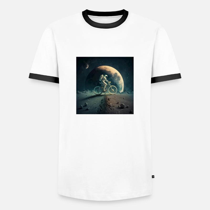 Biker on the moon - Männer Kontrast-T-Shirt - Weiß/Schwarz