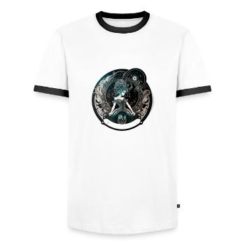 femme cabaret - T-shirt contrasté Homme - blanc/noir - Devant - AI Model Female 172 light (172cm) & AI Model Male 178 dark (178cm)