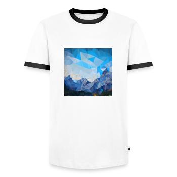 Coole Berg Berglandschaft aus Dreiecken - Männer Kontrast-T-Shirt - Weiß/Schwarz - Vorne - AI Model Female 172 light (172cm) & AI Model Male 178 dark (178cm)