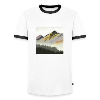 Italienische Berglandschaft Berge Wandern Motiv - Männer Kontrast-T-Shirt - Weiß/Schwarz - Vorne - AI Model Female 172 light (172cm) & AI Model Male 178 dark (178cm)