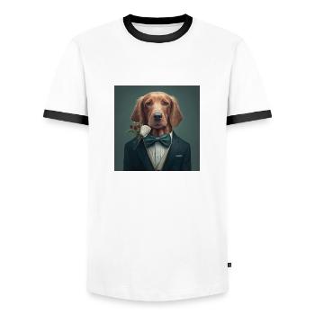 I'm not single, I have a dog - Männer Kontrast-T-Shirt - Weiß/Schwarz - Vorne - AI Model Female 172 light (172cm) & AI Model Male 178 dark (178cm)