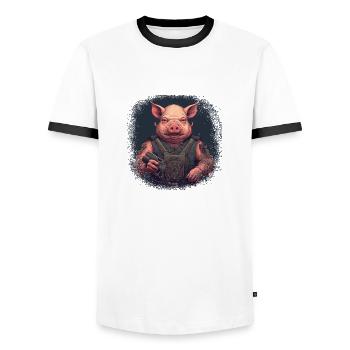 love mammal birthday present cute guinea pig - Männer Kontrast-T-Shirt - Weiß/Schwarz - Vorne - AI Model Female 172 light (172cm) & AI Model Male 178 dark (178cm)