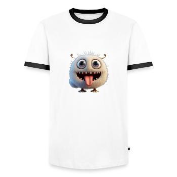 IMG 1717 - Männer Kontrast-T-Shirt - Weiß/Schwarz - Vorne - AI Model Female 172 light (172cm) & AI Model Male 178 dark (178cm)