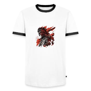 Berserk - Men's Ringer Shirt - white/black - Front - AI Model Female 172 light (172cm) & AI Model Male 178 dark (178cm)