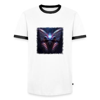 citation dictons vert génial monarque papillon cadeau - T-shirt contrasté Homme - blanc/noir - Devant - AI Model Female 172 light (172cm) & AI Model Male 178 dark (178cm)