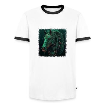 gift sayings bday humor thoroughbred cowboy - Männer Kontrast-T-Shirt - Weiß/Schwarz - Vorne - AI Model Female 172 light (172cm) & AI Model Male 178 dark (178cm)