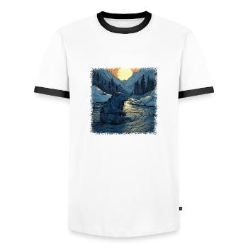 Bobr Beavers Gift Idea Pet - T-shirt contrasté Homme - blanc/noir - Devant - AI Model Female 172 light (172cm) & AI Model Male 178 dark (178cm)