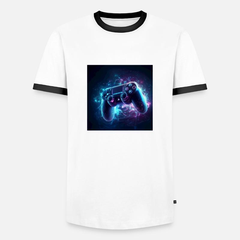 Game controller - Men's Ringer Shirt - white/black