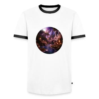 Magical Star - Men's Ringer Shirt - white/black - Front - AI Model Female 172 light (172cm) & AI Model Male 178 dark (178cm)