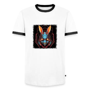 Pâques pour hommes Dictons de lapin européen vert - T-shirt contrasté Homme - blanc/noir - Devant - AI Model Female 172 light (172cm) & AI Model Male 178 dark (178cm)