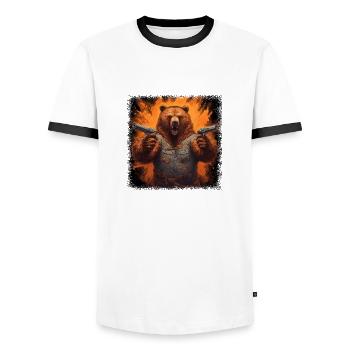 joke geek birthday present quote bear fun humor - Männer Kontrast-T-Shirt - Weiß/Schwarz - Vorne - AI Model Female 172 light (172cm) & AI Model Male 178 dark (178cm)