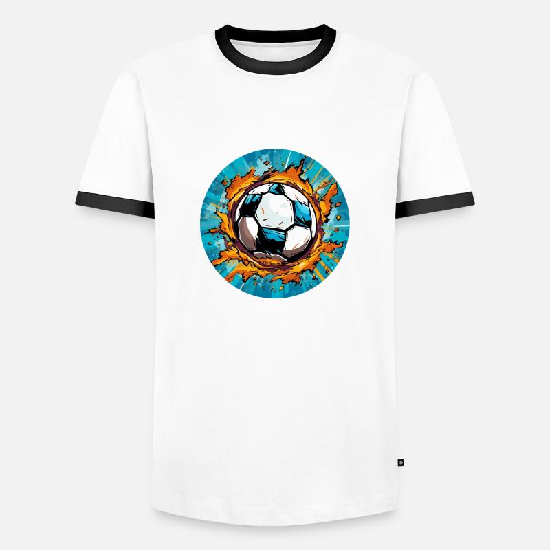 Comic Soccer - Men's Ringer Shirt - white/black