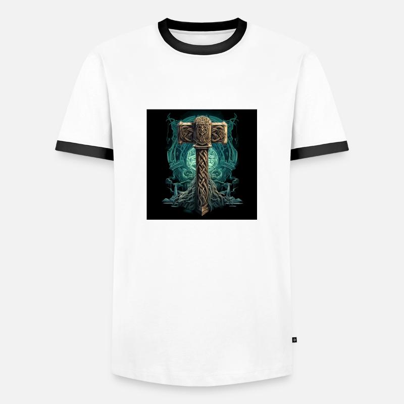 Mjölnir 1 - Männer Kontrast-T-Shirt - Weiß/Schwarz