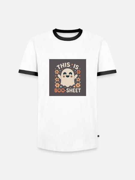 This is Boo Sheet - Männer Kontrast-T-Shirt - Weiß/Schwarz