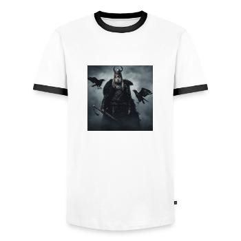 Raben Odins - Männer Kontrast-T-Shirt - Weiß/Schwarz - Vorne - AI Model Female 172 light (172cm) & AI Model Male 178 dark (178cm)