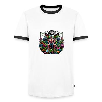Fueled by Plants - Men's Ringer Shirt - white/black - Front - AI Model Female 172 light (172cm) & AI Model Male 178 dark (178cm)