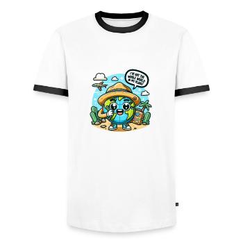 Le monde dans mes plans - T-shirt contrasté Homme - blanc/noir - Devant - AI Model Female 172 light (172cm) & AI Model Male 178 dark (178cm)
