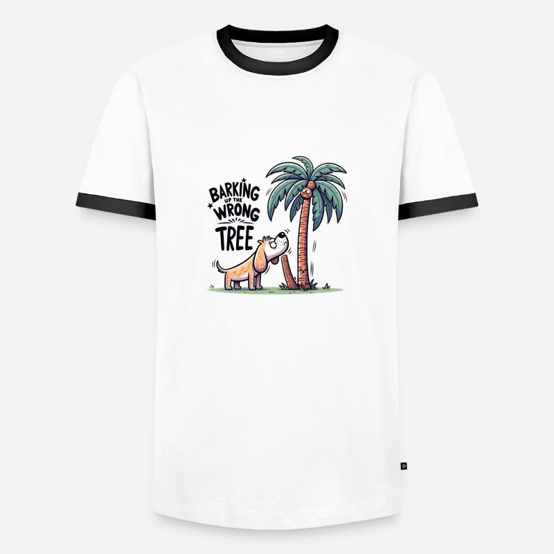 Barking Up The Wrong Tree - Männer Kontrast-T-Shirt - Weiß/Schwarz