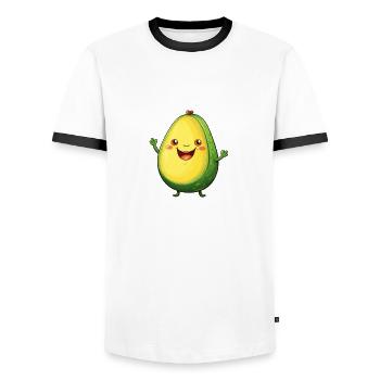 Avocat sucré pour bébés et enfants - T-shirt contrasté Homme - blanc/noir - Devant - AI Model Female 172 light (172cm) & AI Model Male 178 dark (178cm)