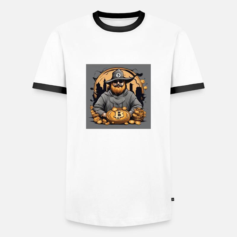 Vendetta Bitcoin - Männer Kontrast-T-Shirt - Weiß/Schwarz