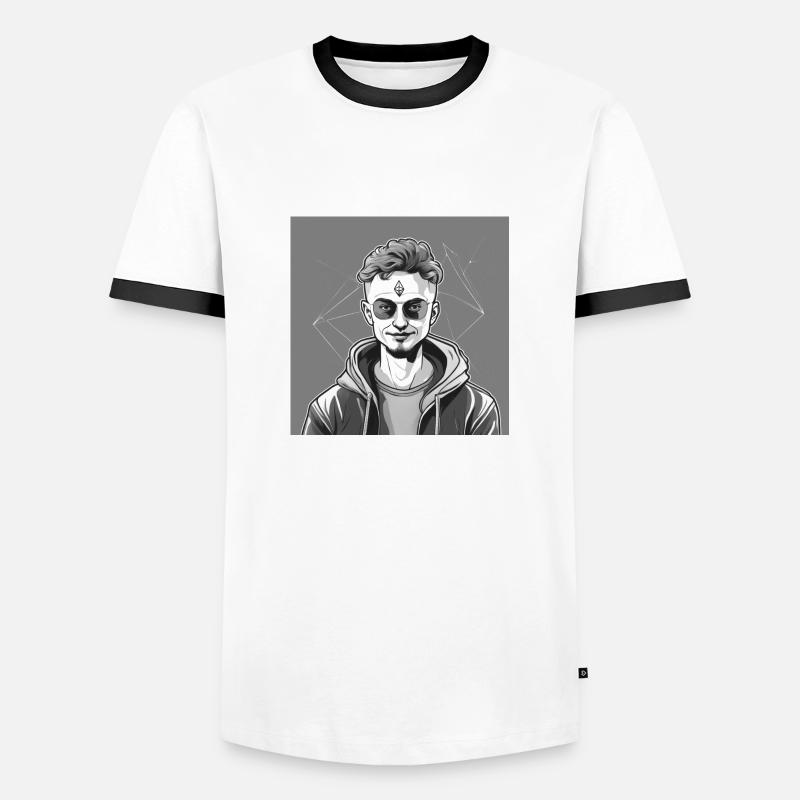Ether Mastermind - Männer Kontrast-T-Shirt - Weiß/Schwarz