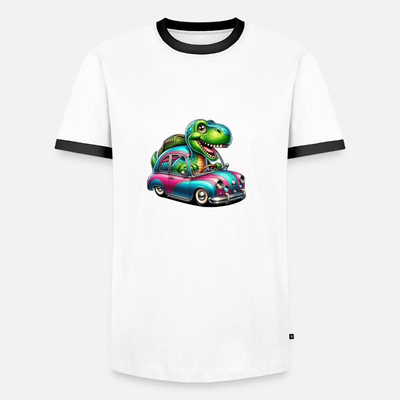 Auto Dino - Men's Ringer Shirt - white/black