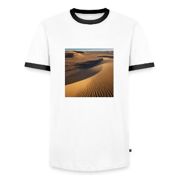 Harmonie désertique au crépuscule - T-shirt contrasté Homme - blanc/noir - Devant - AI Model Female 172 light (172cm) & AI Model Male 178 dark (178cm)