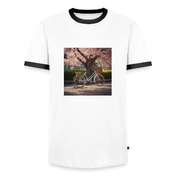 Retro Spring - Men's Ringer Shirt - white/black - Front - AI Model Female 172 light (172cm) & AI Model Male 178 dark (178cm)