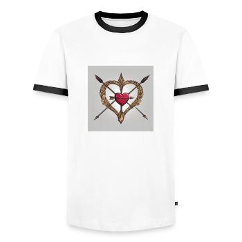 Embrace Love - T-shirt contrasté Homme - blanc/noir - Devant - AI Model Female 172 light (172cm) & AI Model Male 178 dark (178cm)
