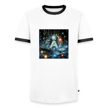 group1 2 - Männer Kontrast-T-Shirt - Weiß/Schwarz - Vorne - AI Model Female 172 light (172cm) & AI Model Male 178 dark (178cm)