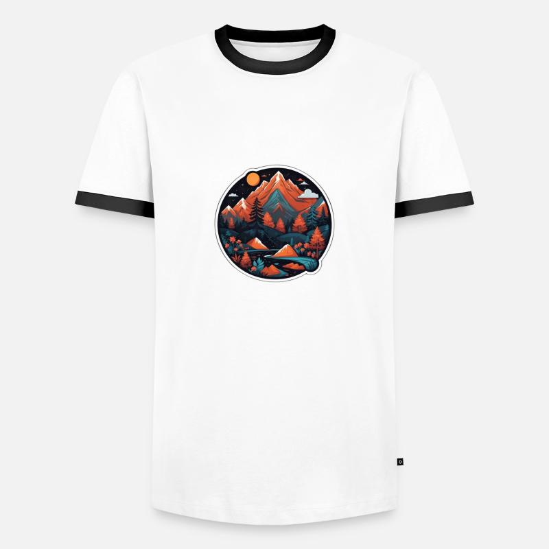 Schweizer Berge - Männer Kontrast-T-Shirt - Weiß/Schwarz