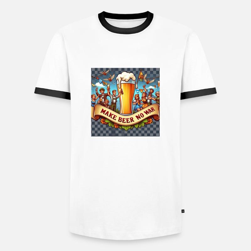 MAKE BEER NO WAR - Men's Ringer Shirt - white/black