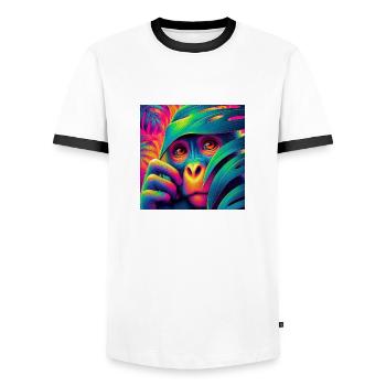 Designer 2024 09 03T145145649 ypmf6nai QHxOkv5v - Männer Kontrast-T-Shirt - Weiß/Schwarz - Vorne - AI Model Female 172 light (172cm) & AI Model Male 178 dark (178cm)