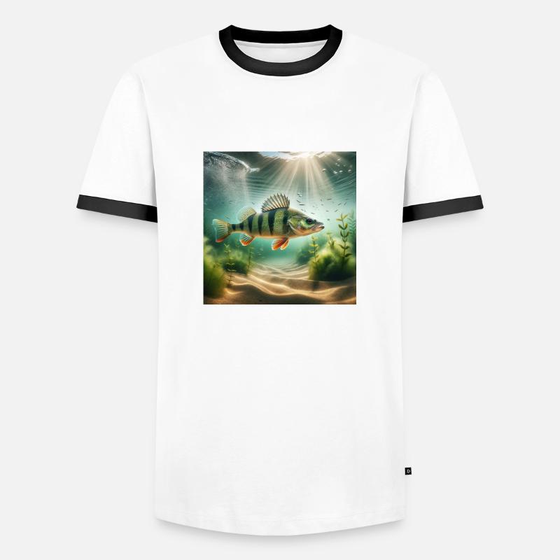 Fish, perch - Men's Ringer Shirt - white/black