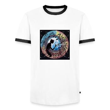 Meine Musik - Männer Kontrast-T-Shirt - Weiß/Schwarz - Vorne - AI Model Female 172 light (172cm) & AI Model Male 178 dark (178cm)