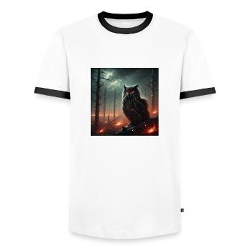 PRIMAL HIBOU - T-shirt contrasté Homme - blanc/noir - Devant - AI Model Female 172 light (172cm) & AI Model Male 178 dark (178cm)