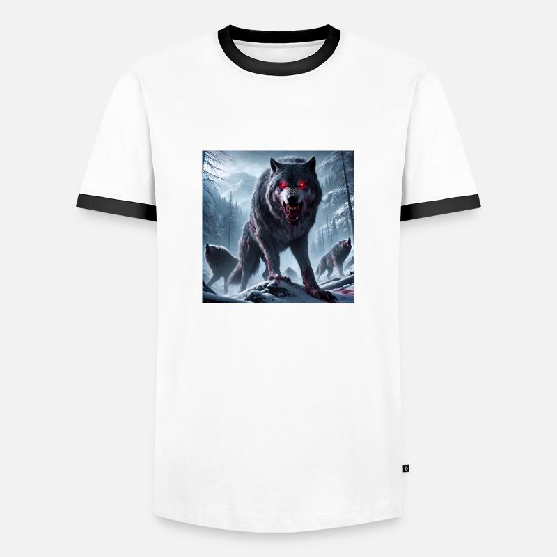 PRIMAL WOLF - Men's Ringer Shirt - white/black