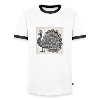 Freistil I - Männer Kontrast-T-Shirt - Weiß/Schwarz - Vorne - AI Model Female 172 light (172cm) & AI Model Male 178 dark (178cm)