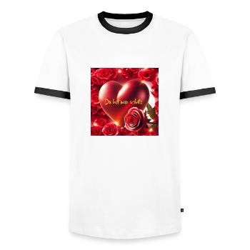 Herz. Ewiger - Männer Kontrast-T-Shirt - Weiß/Schwarz - Vorne - AI Model Female 172 light (172cm) & AI Model Male 178 dark (178cm)