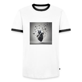 Liberated emotions - Men's Ringer Shirt - white/black - Front - AI Model Female 172 light (172cm) & AI Model Male 178 dark (178cm)