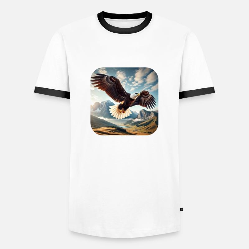 Bald eagle - Men's Ringer Shirt - white/black