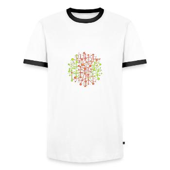 Neon - Männer Kontrast-T-Shirt - Weiß/Schwarz - Vorne - AI Model Female 172 light (172cm) & AI Model Male 178 dark (178cm)
